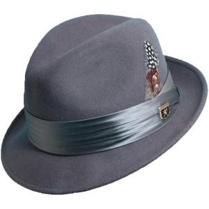 STACY ADAMS Men’s Crushable Wool Felt Snap Brim Fedora Hat(Grey)
