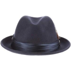 STACY ADAMS Men’s Crushable Wool Felt Snap Brim Fedora Hat(Navy)