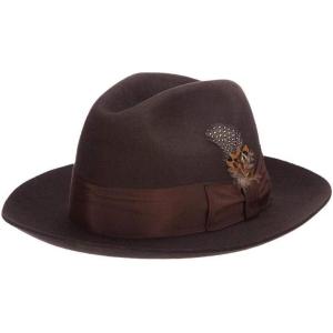 STACY ADAMS Men’s Felt Fedora(Chocolate)