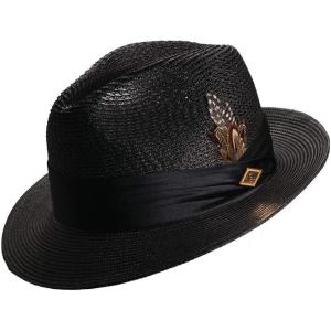 STACY ADAMS Men’s Paper Milan Pinch Front Fedora(Black)