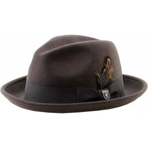 STACY ADAMS Men’s Wool Felt Pinch Front Fedora Hat(Grey)