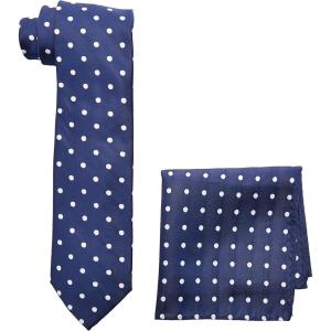 Stacy Adams Men’s Satin Dot Tie Set(Navy)