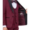 STACY ADAMS Boys’ Classic 5-Piece Tuxedo Set – Blazer, Vest, Pants, Shirt & Tie(Burgundy)