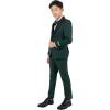 STACY ADAMS Boys’ Classic 5-Piece Tuxedo Set – Blazer, Vest, Pants, Shirt & Tie(Green)