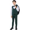 STACY ADAMS Boys’ Classic 5-Piece Tuxedo Set – Blazer, Vest, Pants, Shirt & Tie(Green)