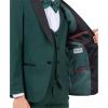 STACY ADAMS Boys’ Classic 5-Piece Tuxedo Set – Blazer, Vest, Pants, Shirt & Tie(Green)