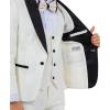 STACY ADAMS Boys’ Classic 5-Piece Tuxedo Set – Blazer, Vest, Pants, Shirt & Tie(Ivory)