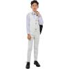 STACY ADAMS Boys’ Classic 5-Piece Tuxedo Set – Blazer, Vest, Pants, Shirt & Tie(Ivory)