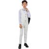 STACY ADAMS Boys’ Classic 5-Piece Tuxedo Set – Blazer, Vest, Pants, Shirt & Tie(Ivory)