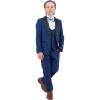 STACY ADAMS Boys’ Classic 5-Piece Tuxedo Set – Blazer, Vest, Pants, Shirt & Tie(Indigo Blue)