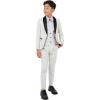 STACY ADAMS Boys’ Classic 5-Piece Tuxedo Set – Blazer, Vest, Pants, Shirt & Tie(Ivory)
