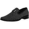 Stacy Adams Boys Swagger Studded Ornament Slip on Loafer(Black/Silver)