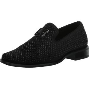 Stacy Adams Boys Swagger Studded Ornament Slip on Loafer(Black)