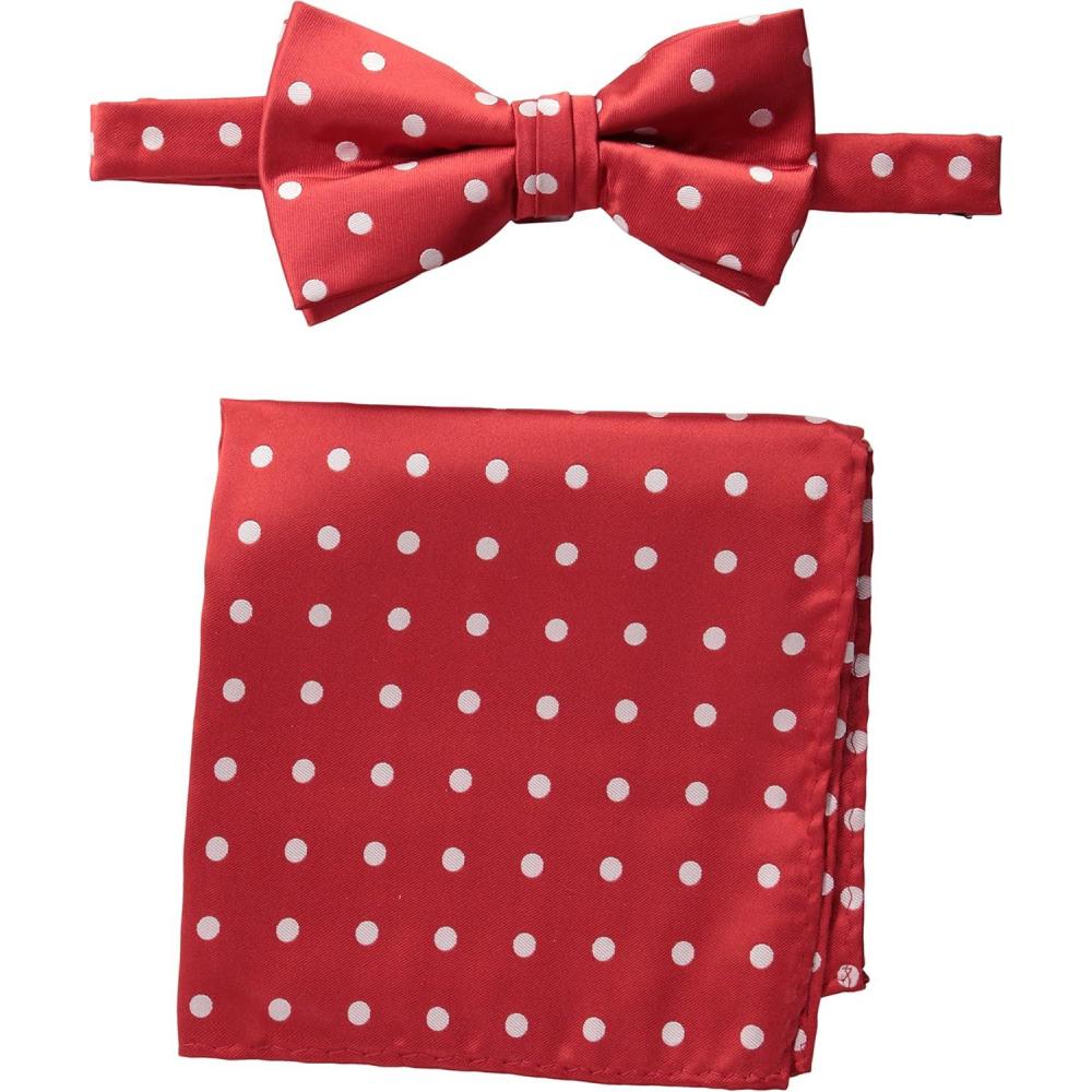 image:imageStacy Adams Mens Satin Dot Bow Tie SetFire Red