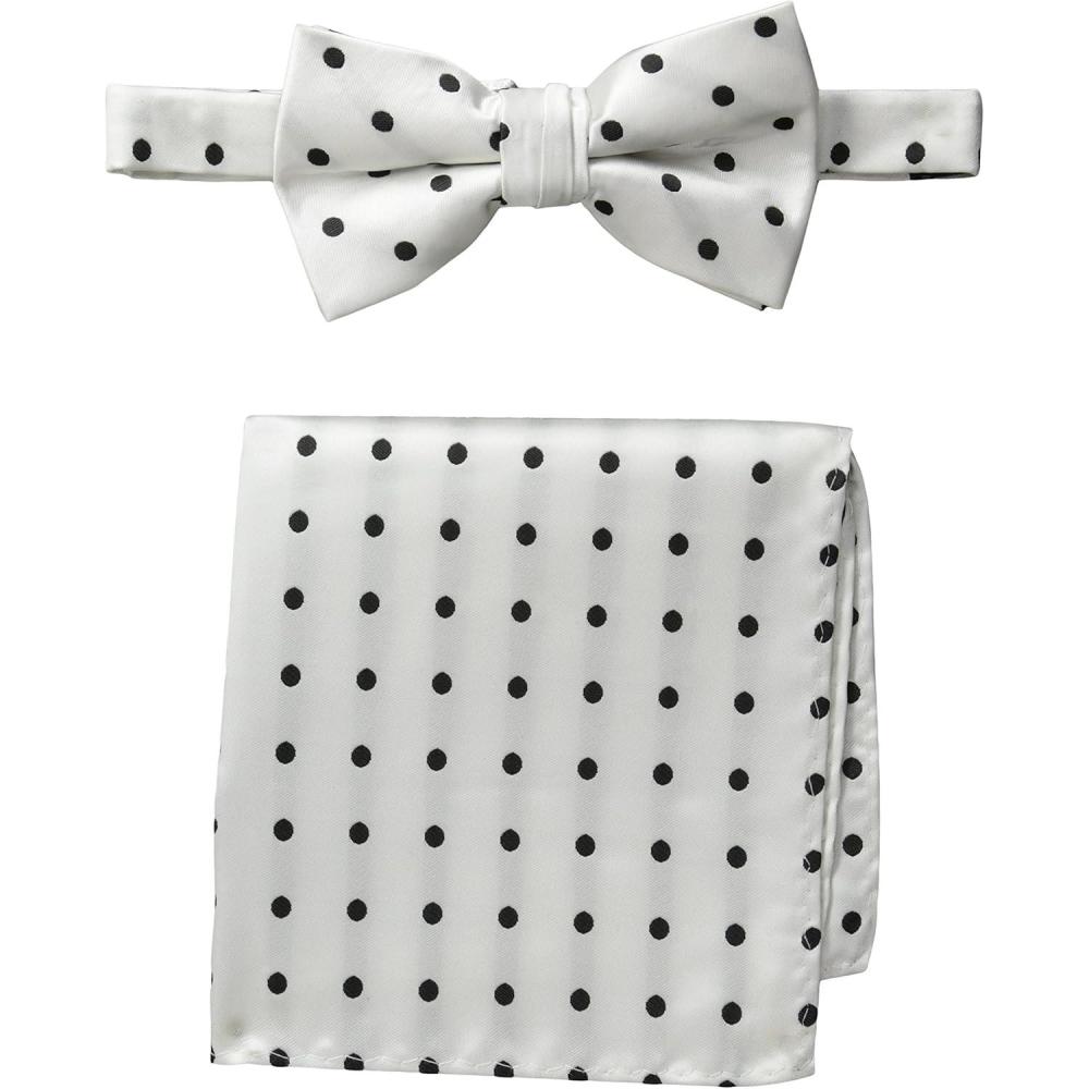 image:imageStacy Adams Mens Satin Dot Bow Tie SetWhiteBlack