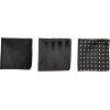 Stacy Adams mens 3 Pack Satin Neckties Solid Striped Dots With Pocket Squares(Black)