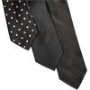 Stacy Adams mens 3 Pack Satin Neckties Solid Striped Dots With Pocket Squares(Black)