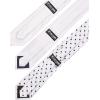 Stacy Adams mens 3 Pack Satin Neckties Solid Striped Dots With Pocket Squares(White)