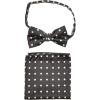 Stacy Adams Men’s Satin Dot Bow Tie Set(Black/White)