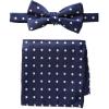 Stacy Adams Men’s Satin Dot Bow Tie Set(Navy)