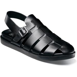 STACY ADAMS mens Montego Slingback Buckle Sandal(Black)