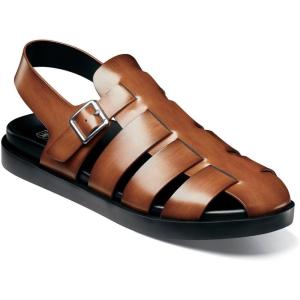 STACY ADAMS mens Montego Slingback Buckle Sandal(Cognac)
