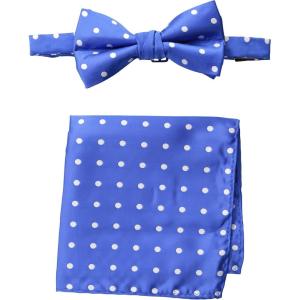 Stacy Adams Men’s Satin Dot Bow Tie Set(Royal)