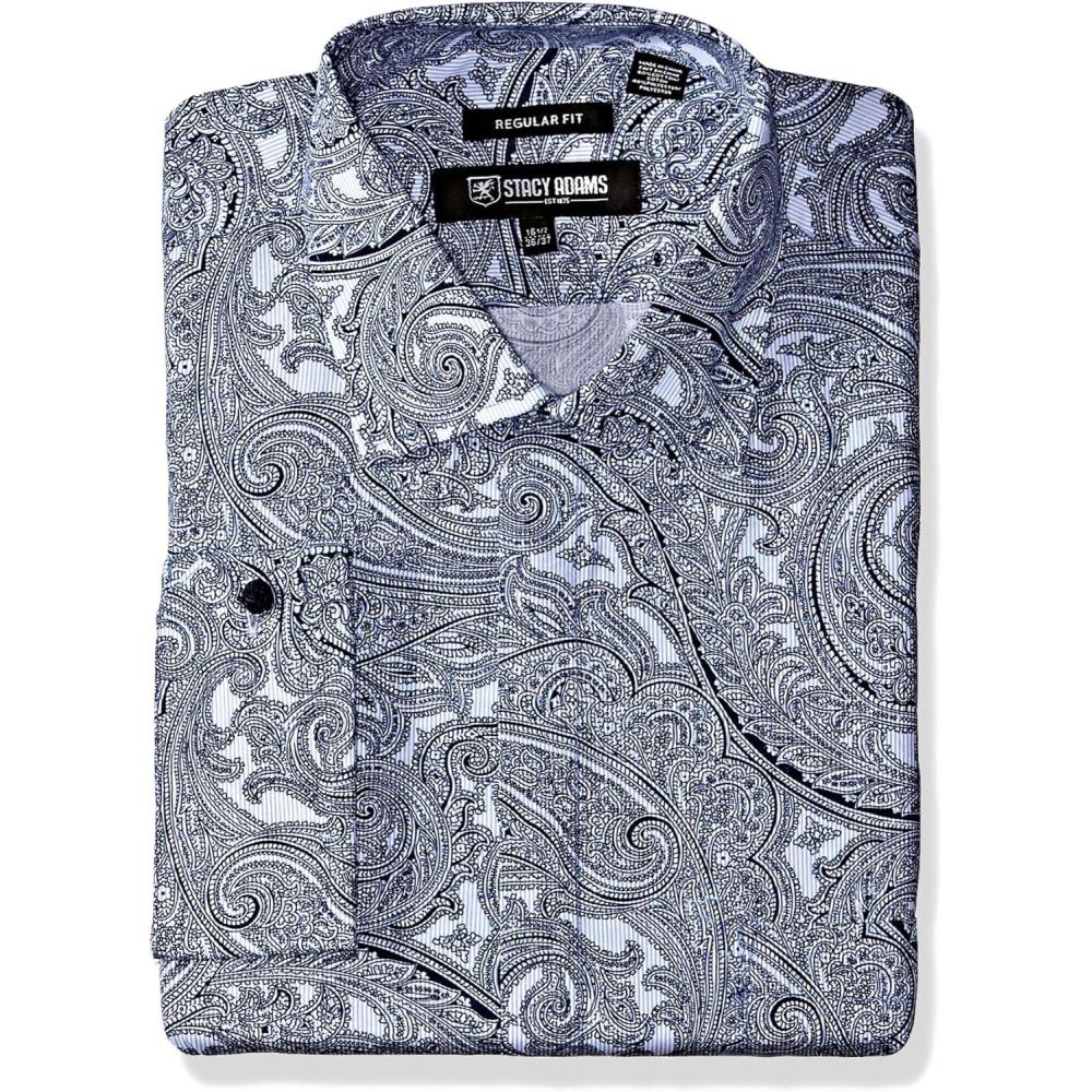 image:imageStacy Adams Mens Big amp Tall Paisley Classic Fit Dress ShirtBlue