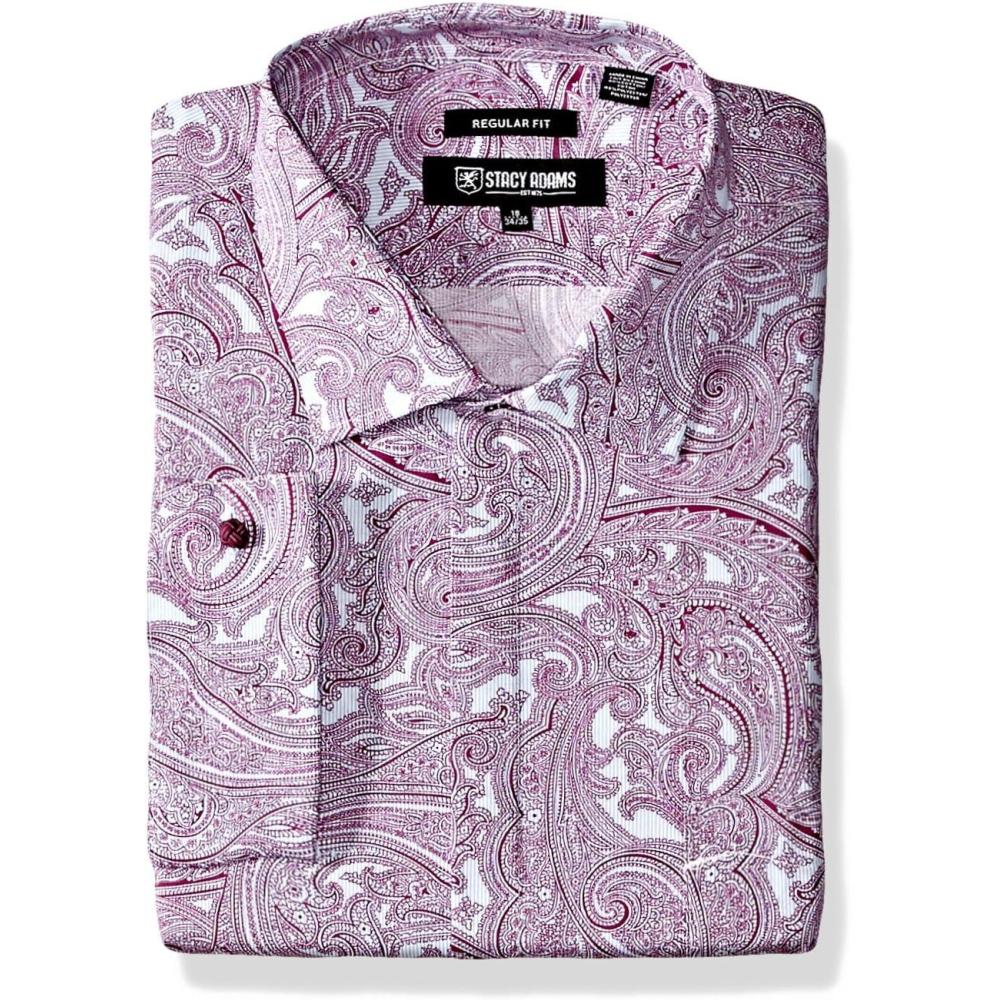 image:imageStacy Adams Mens Big amp Tall Paisley Classic Fit Dress ShirtPurple