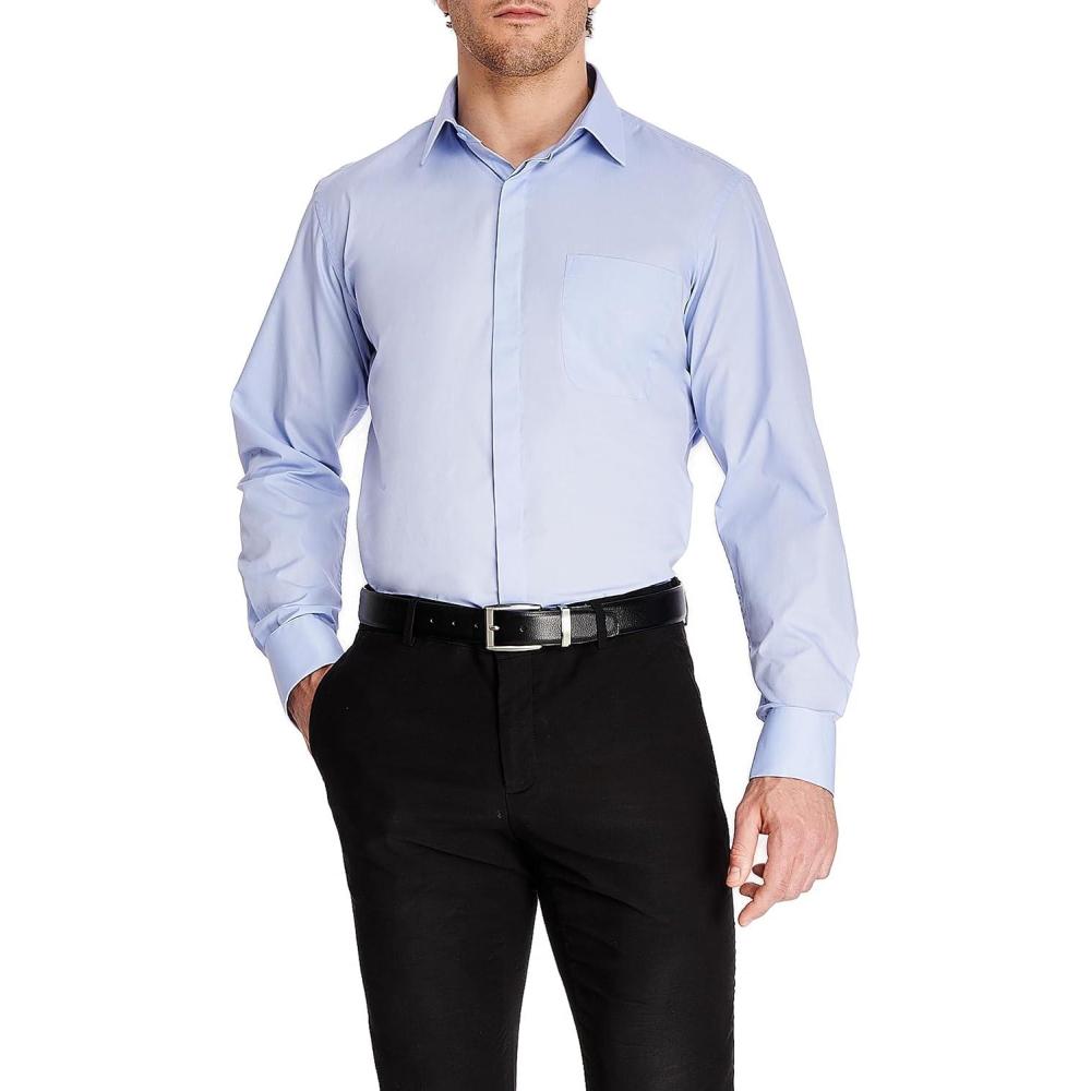 image:imageStacy Adams Mens Stacy Adams Regular Fit Solid Blue Dress Shirt