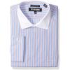 STACY ADAMS Men’s Big & Tall End Stripe Classic Fit Dress Shirt(Blue)