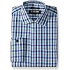 STACY ADAMS Men’s Big & Tall Multi Color Gingham Classic Fit Dress Shirt(Aqua)