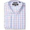 Stacy Adams Men’s Big and Tall Windowpane Classic Fit Dress Shirt(Blue)