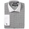 Stacy Adams Men’s Large Glen Check Classic Fit Dress Shirt(Black)