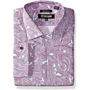 Stacy Adams Men’s Big & Tall Paisley Classic Fit Dress Shirt(Purple)