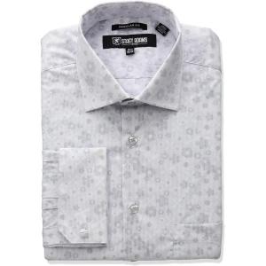 Stacy Adams Men’s Big-Tall Floral Dress Shirt(Grey)