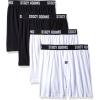 Stacy Adams Men’s 4pack Cotton Loose Boxer(White/Black)