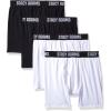 Stacy Adams Men’s 4pack Stretch Cotton Boxer Brief(White/Black)