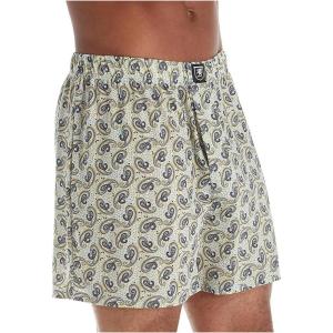 STACY ADAMS Men’s Big and Tall Boxer Short(White/Blue Paisley)