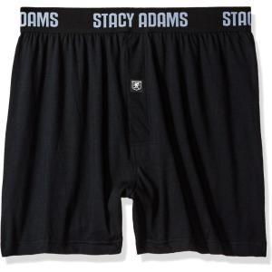 Stacy Adams Men’s 4pack Cotton Loose Boxer(Black)