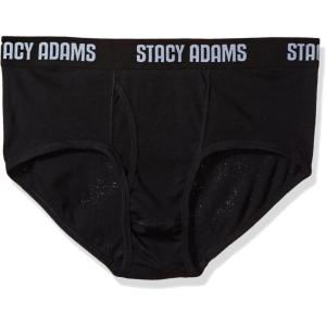Stacy Adams Men’s Tall 4pack Cotton Brief, Big Sizes(Black)