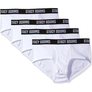 Stacy Adams Men’s Tall 4pack Cotton Brief, Big Sizes(White)
